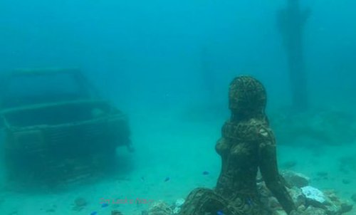 Blue Beach Island Underwater Gallery Off Nilwella Coast Built by Sri Lanka Navy Declared Open gallery image